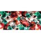 1 Yard Red Turquoise White Watercolor Floral Silk Charmeuse Luxury Fluid and Luxurious Italian Fabric 53 Inches Wide